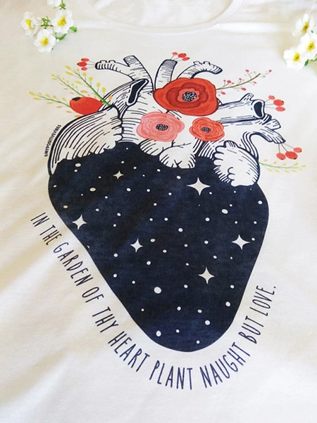heart with flowers shirt