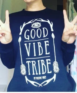 Alternative view of Good Vibe Tribe Sweatshirt (Black)