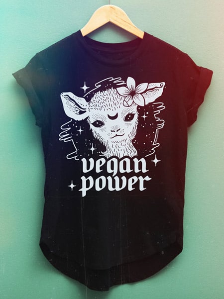 vegan power vegan shirt black