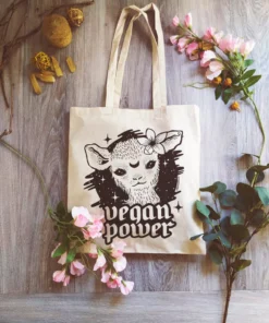 vegan power tote bag