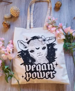 vegan power tote bag